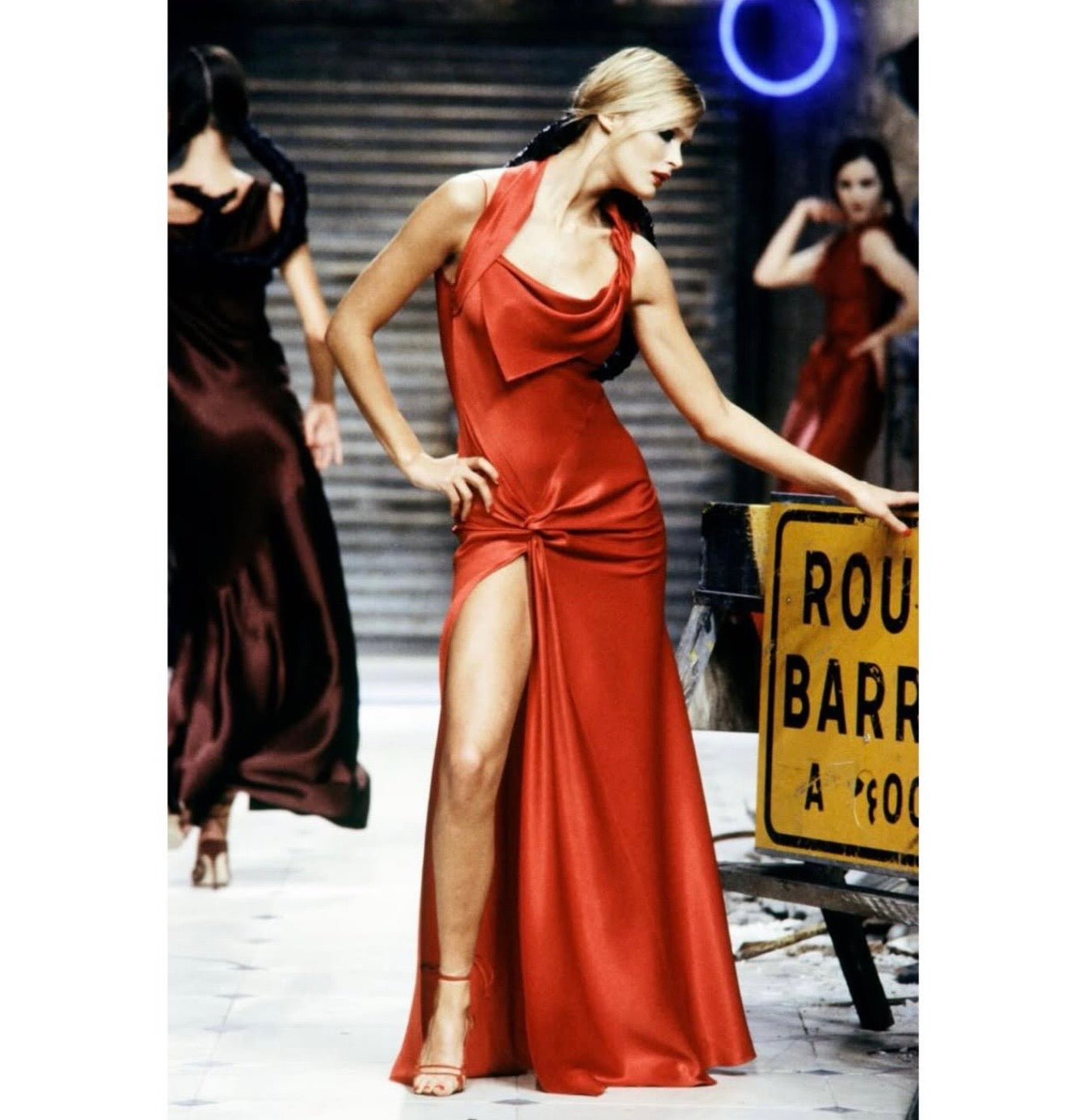 John Galliano F/W 1999 Crimson Bias Cut Satin Evening Gown