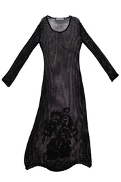 Dolce & Gabbana F/W 1997 Sheer Black Fishnet Crochet Floral Dress