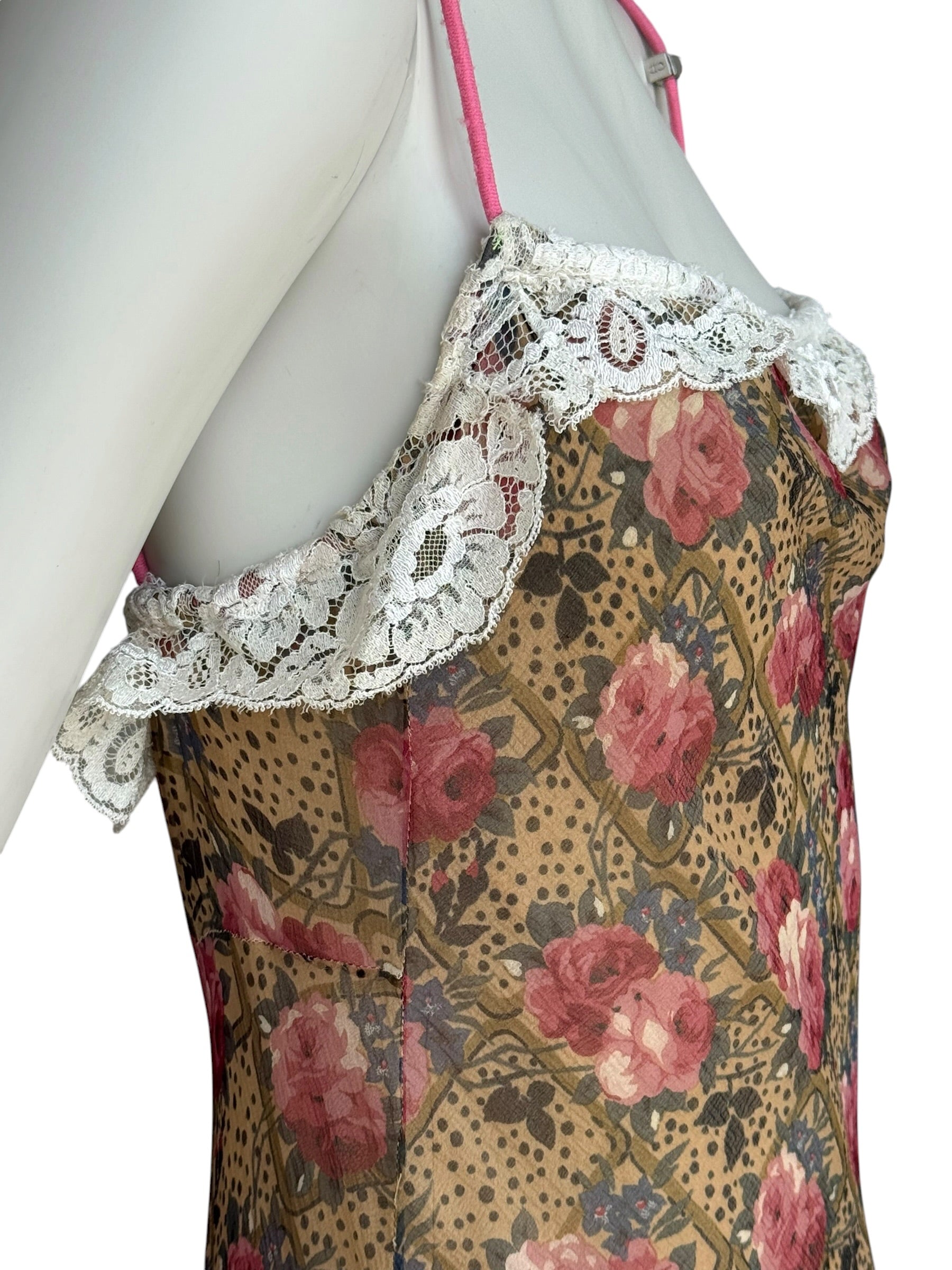 Christian Dior F/W 2001 Floral Silk Dress