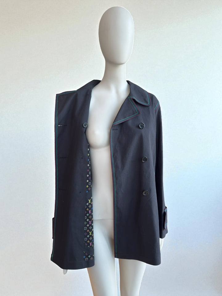 Louis Vuitton 2000s Monogram Multicolore Mackintosh Trench Coat