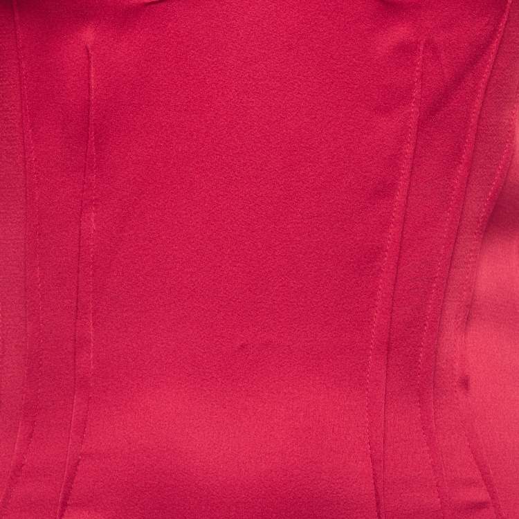 Christian Dior S/S 2008 Red Silk Satin One-Shoulder Midi Dress