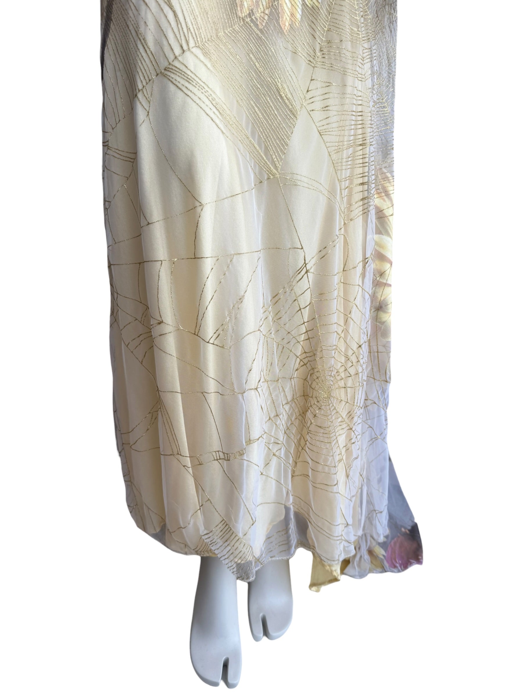 Roberto Cavalli S/S 1999 Spider Web and Daisy Print Sheer Dress Set