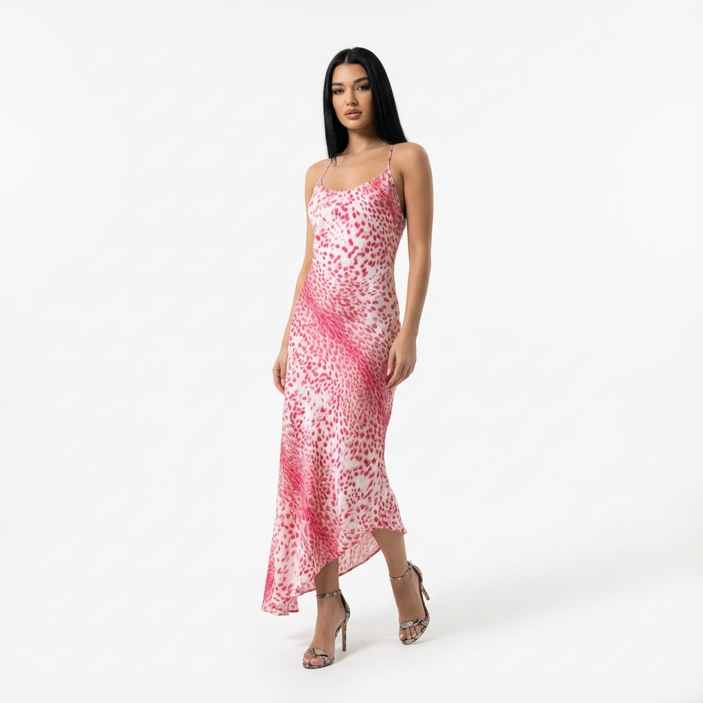 Roberto Cavalli S/S 2001 Maxi Leopard Silk Dress