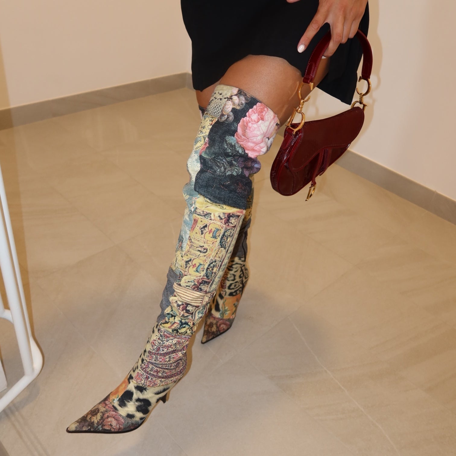 Roberto Cavalli F/W 2002 Patchwork Boots