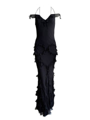 Bundle Christian Dior by John Galliano F/W 2004 Ruffle Silk Gown and Christian Dior By John Galliano F/W 2004 Pink Chiffon Bias Cut Gown