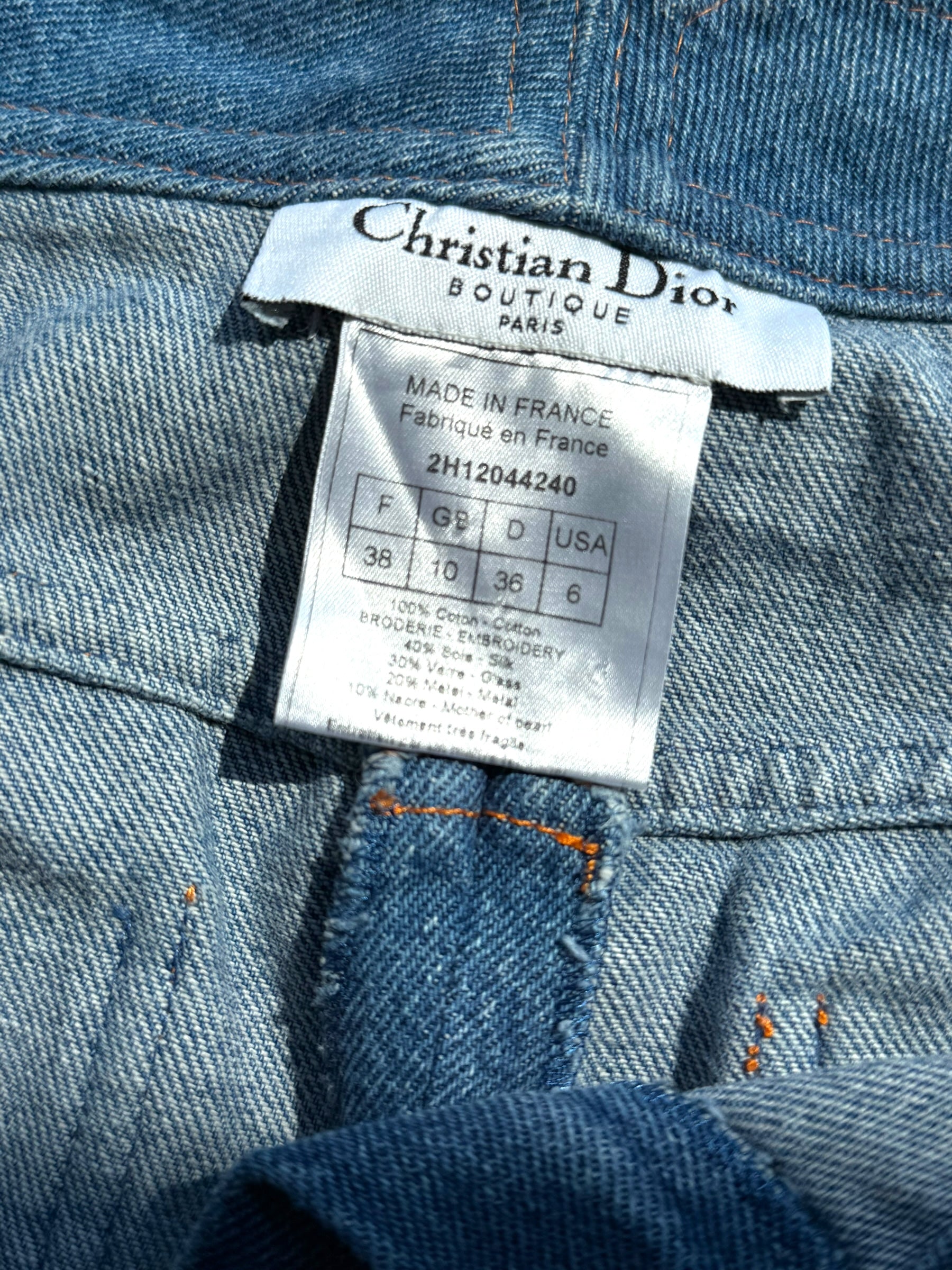 Christian Dior F/W 2002 Embroidery Jeans