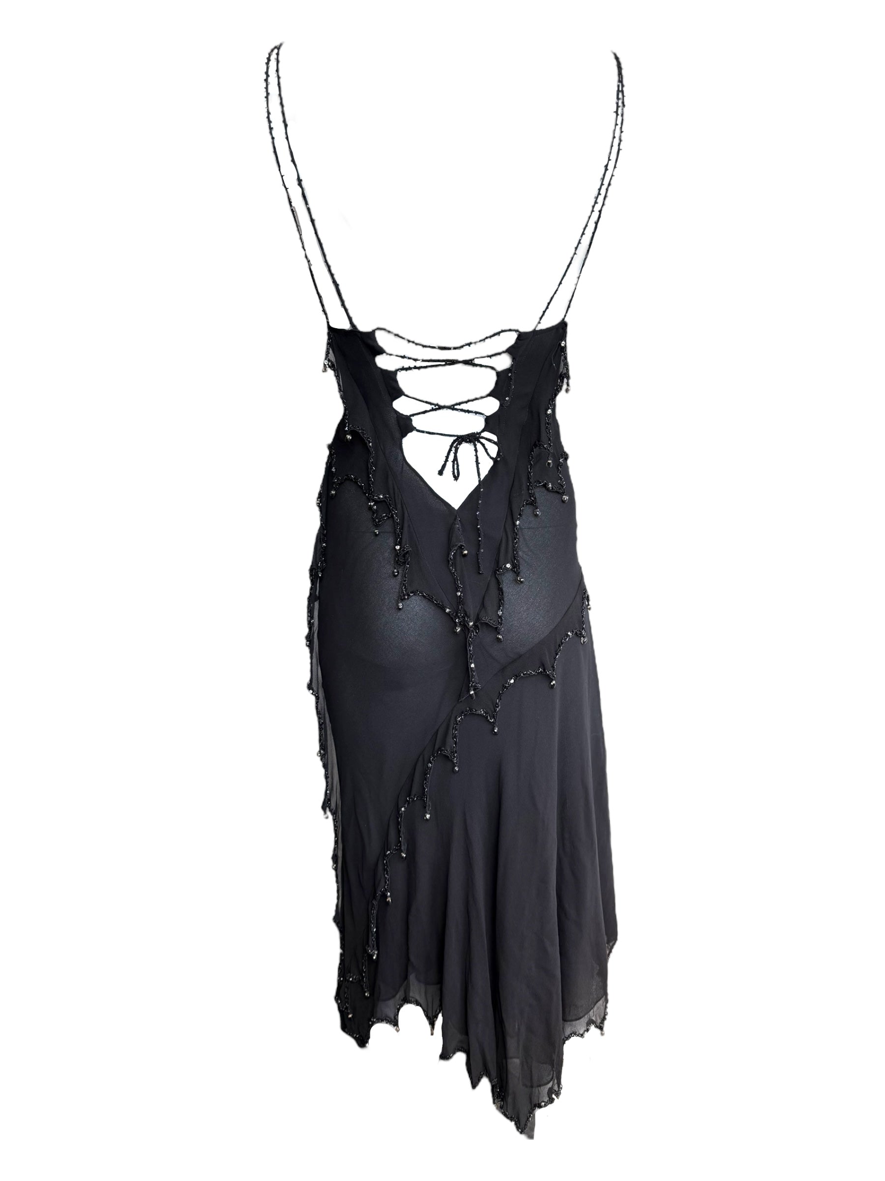 Roberto Cavalli S/S 2003 Beaded Silk Dress