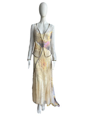Roberto Cavalli S/S 1999 Spider Web and Daisy Print Sheer Dress Set