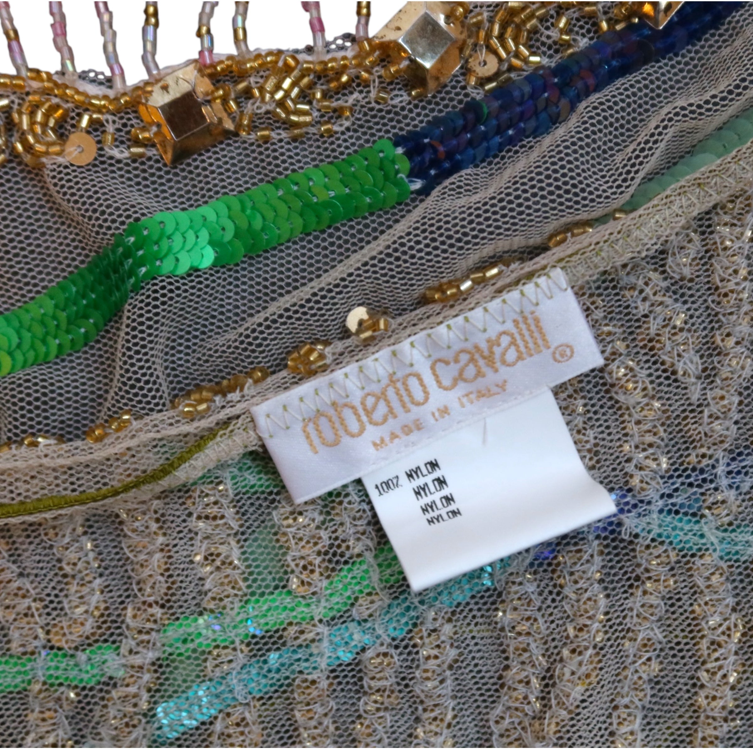 Roberto Cavalli S/S 2000 Beaded Embellished Wrap Skirt