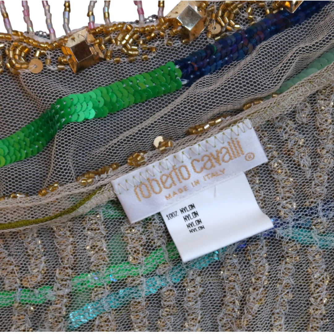 Roberto Cavalli S/S 2000 Beaded Embellished Wrap Skirt
