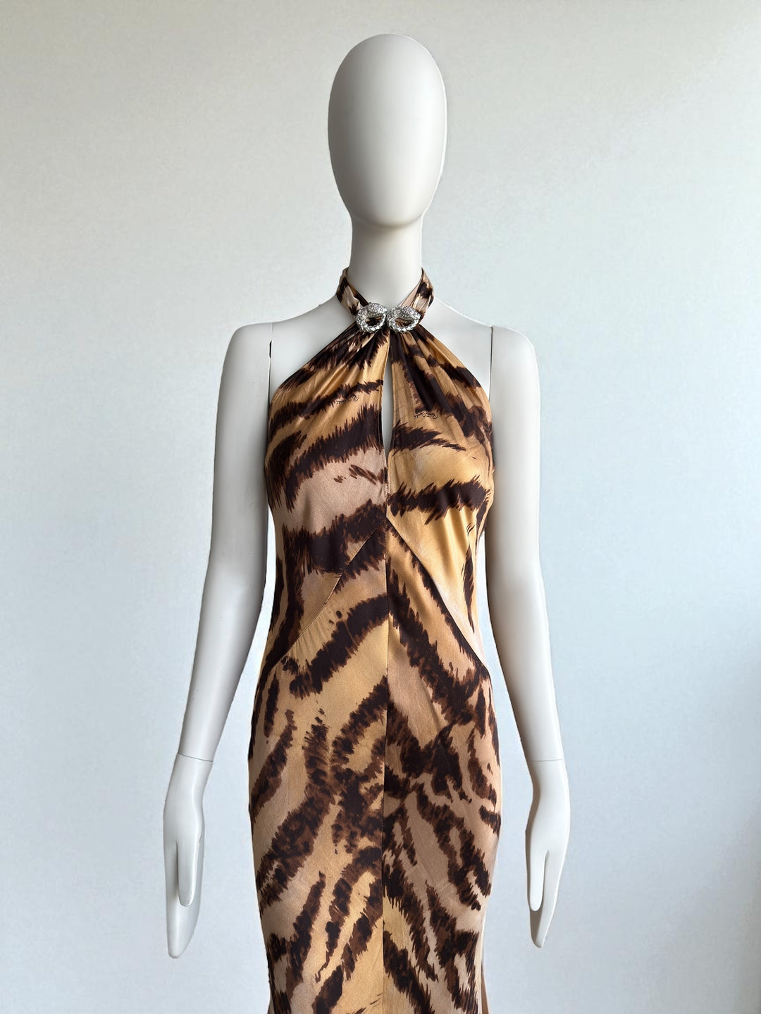 Roberto Cavalli 2007 Leopard Maxi Silk Gown