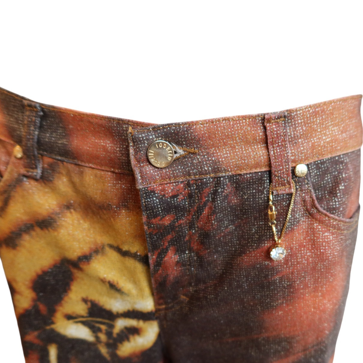 Roberto Cavalli F/W 2000 Tiger Fox Fur Cardigan And Jeans