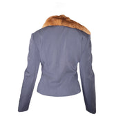 Christian Dior Wool Double-Breasted Jacket with Chinchilla Fur Trim