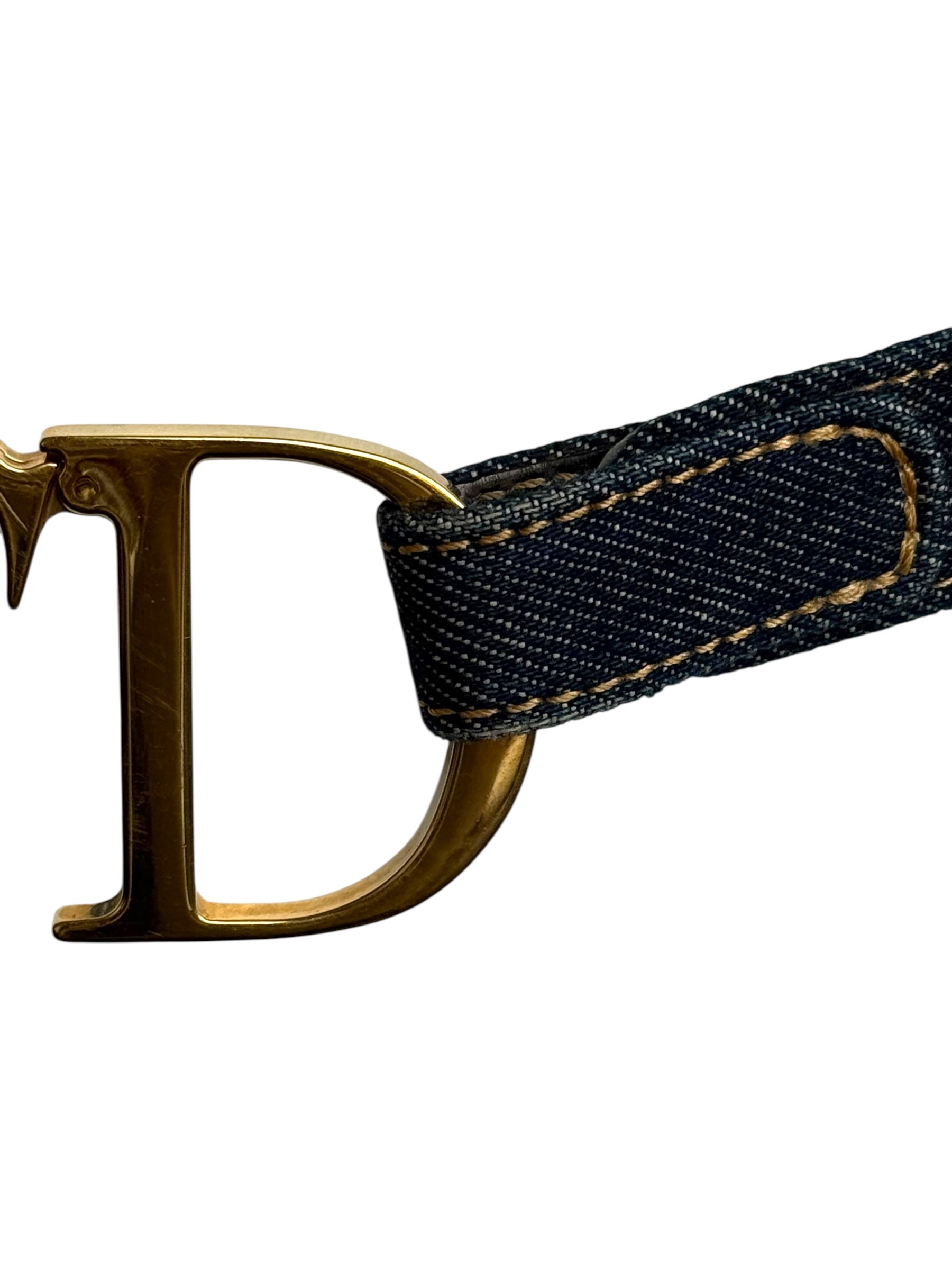 Christian Dior Denim CD Buckle Belt
