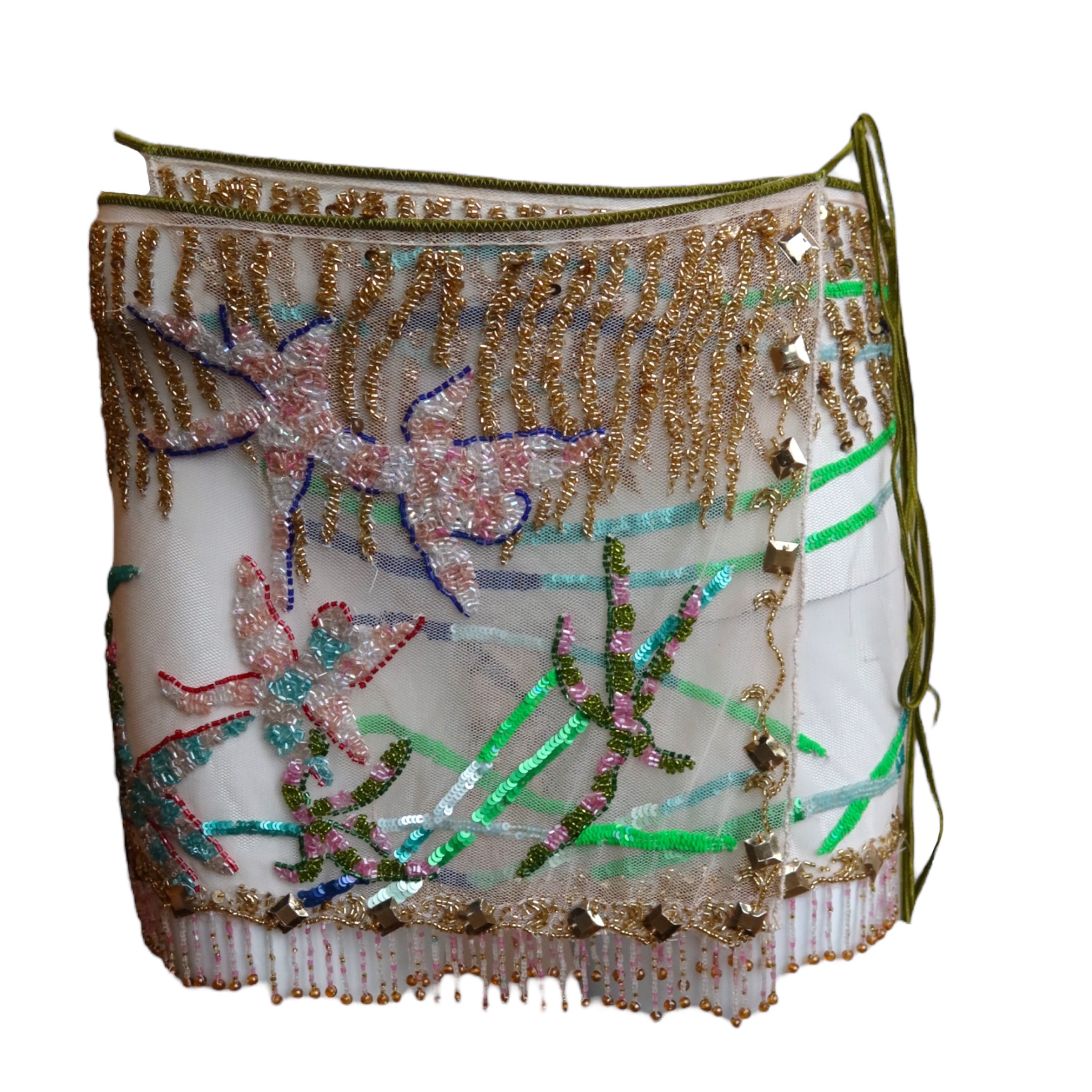 Roberto Cavalli S/S 2000 Beaded Embellished Wrap Skirt