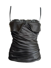 Dolce Gabbana Satin Lace Bra Corset