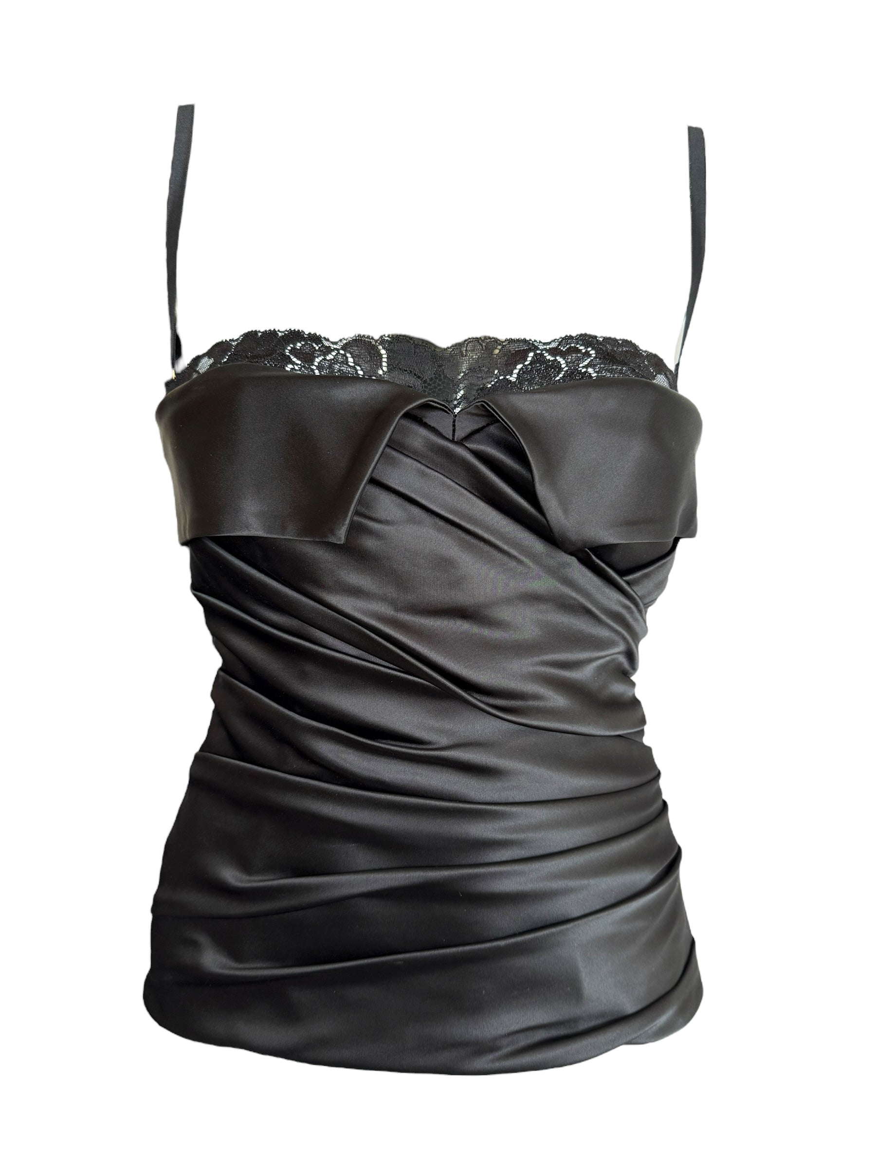 Dolce Gabbana Satin Lace Bra Corset
