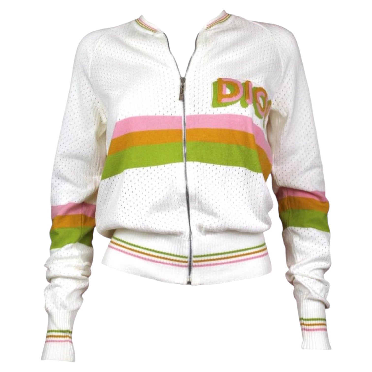 Christian Dior White Mesh Logo Jacket