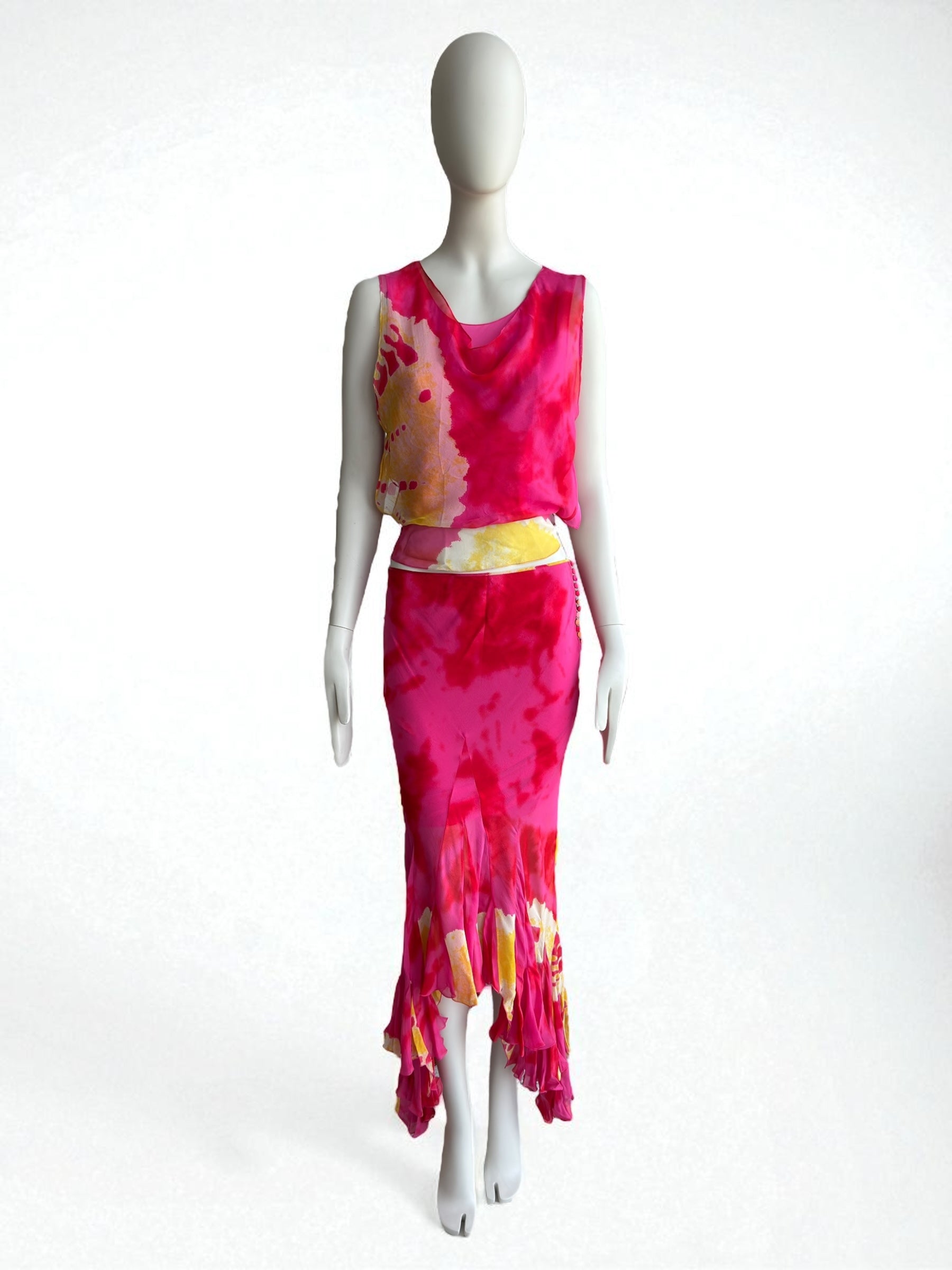 Christian Dior S/S 2003 Tie Dye Silk Set