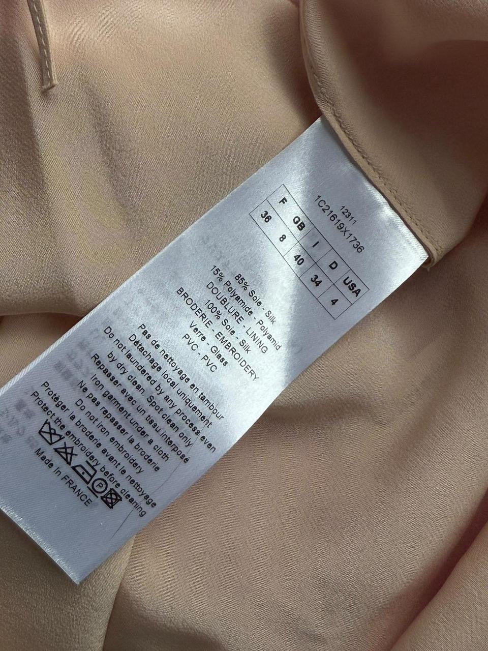 Christian Dior Pink Silk Beaded Mini Dress