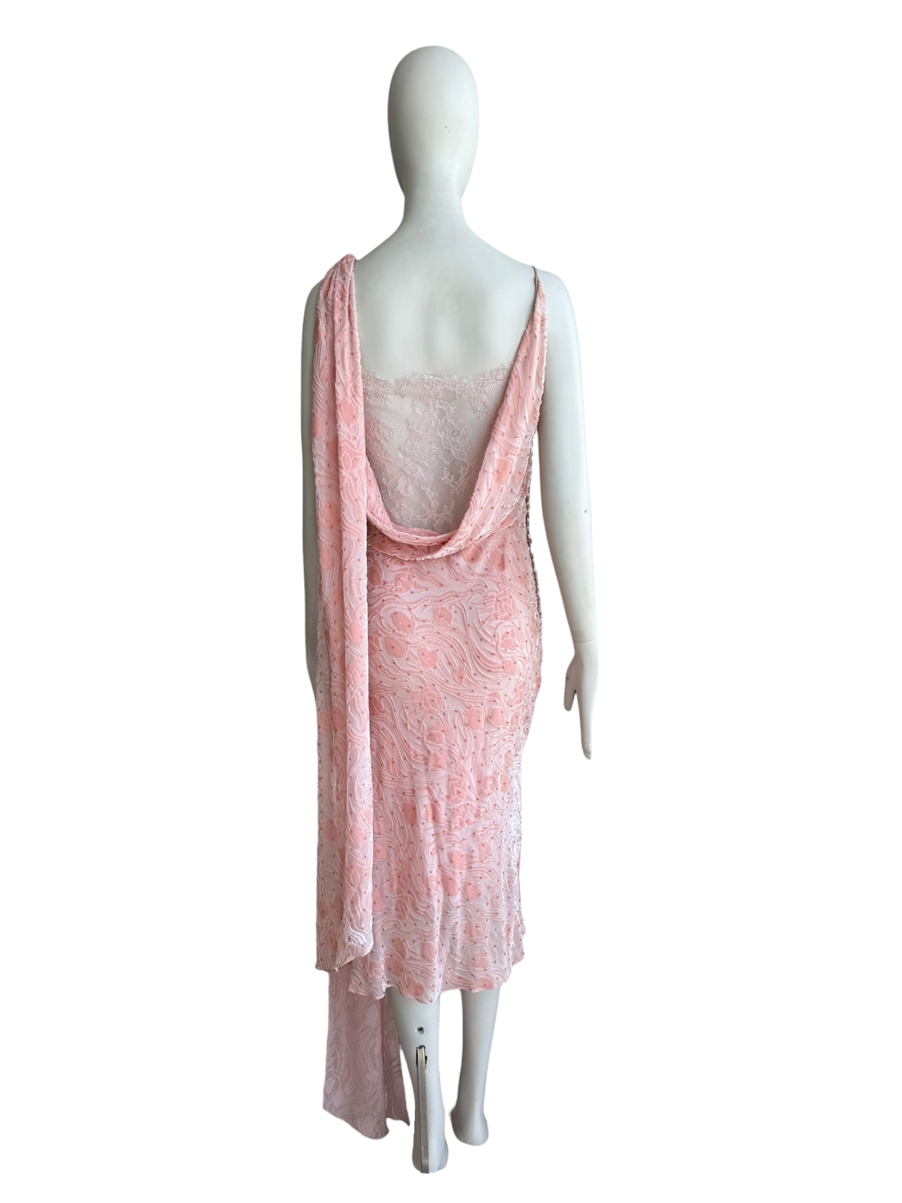 John Galliano F/W 2003 Velvet Silk Draped Dress
