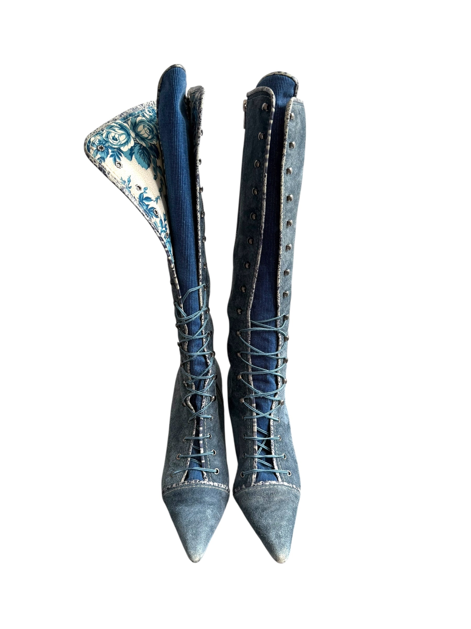 John Galliano 2000’s Lace Up Suede Boots 38,5