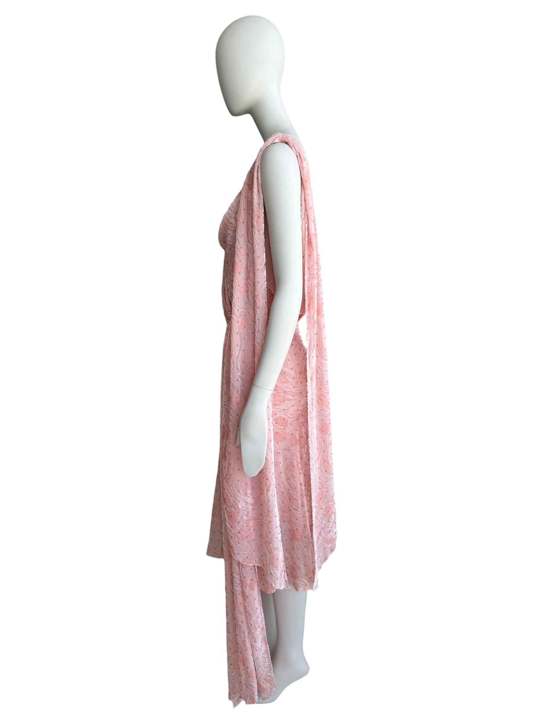 John Galliano F/W 2003 Velvet Silk Draped Dress