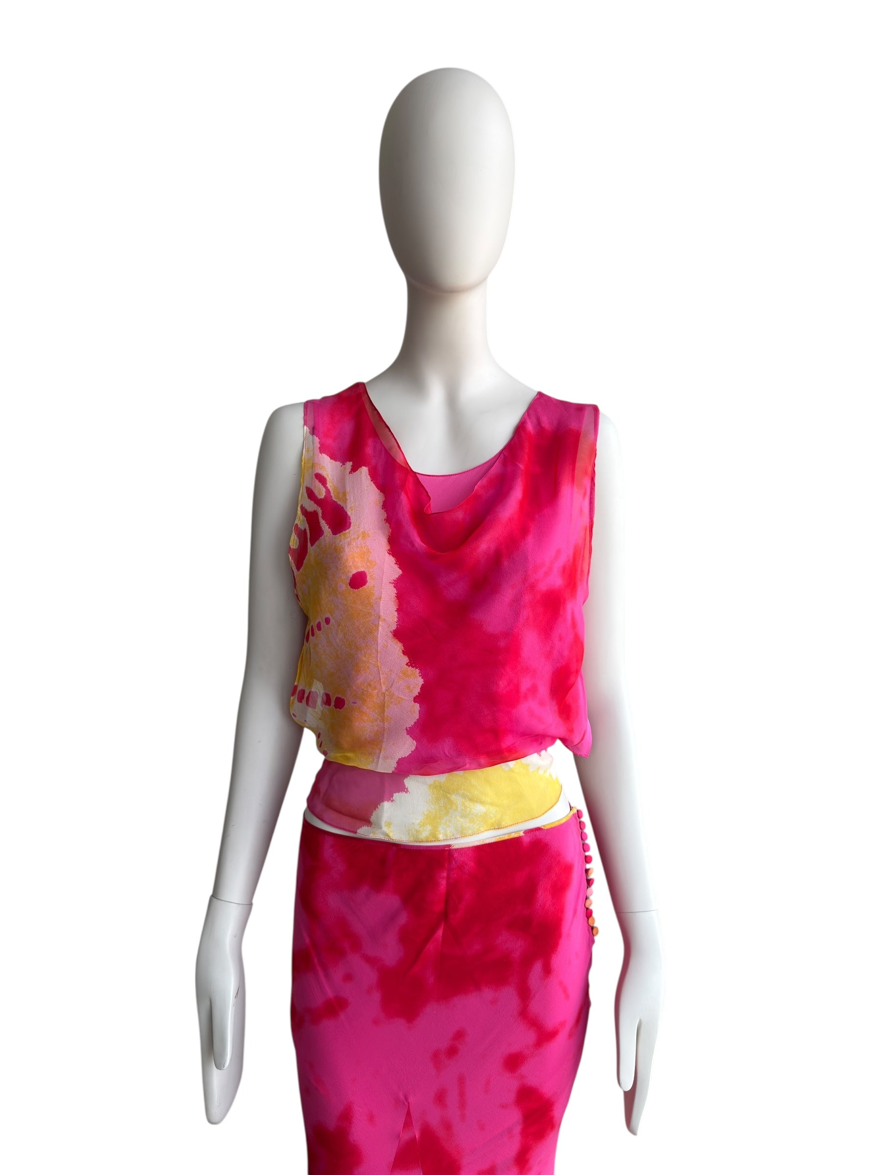 Christian Dior S/S 2003 Tie Dye Silk Set