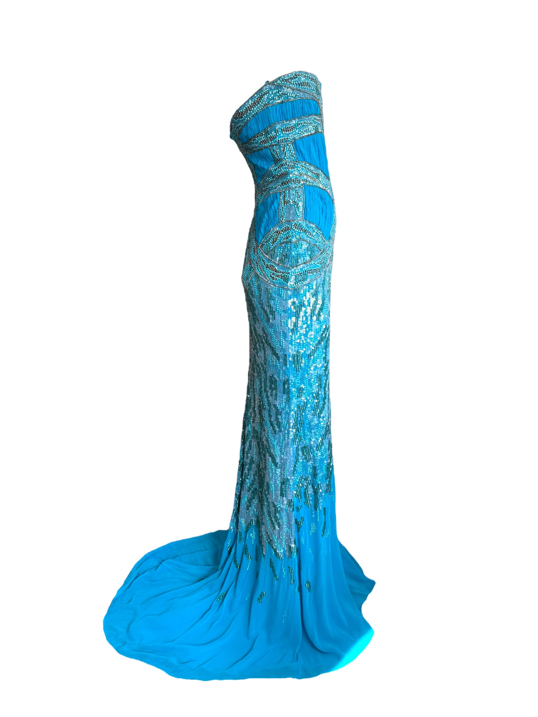Roberto Cavalli 2012 Embellished Corset Lace Up Maxi Dress