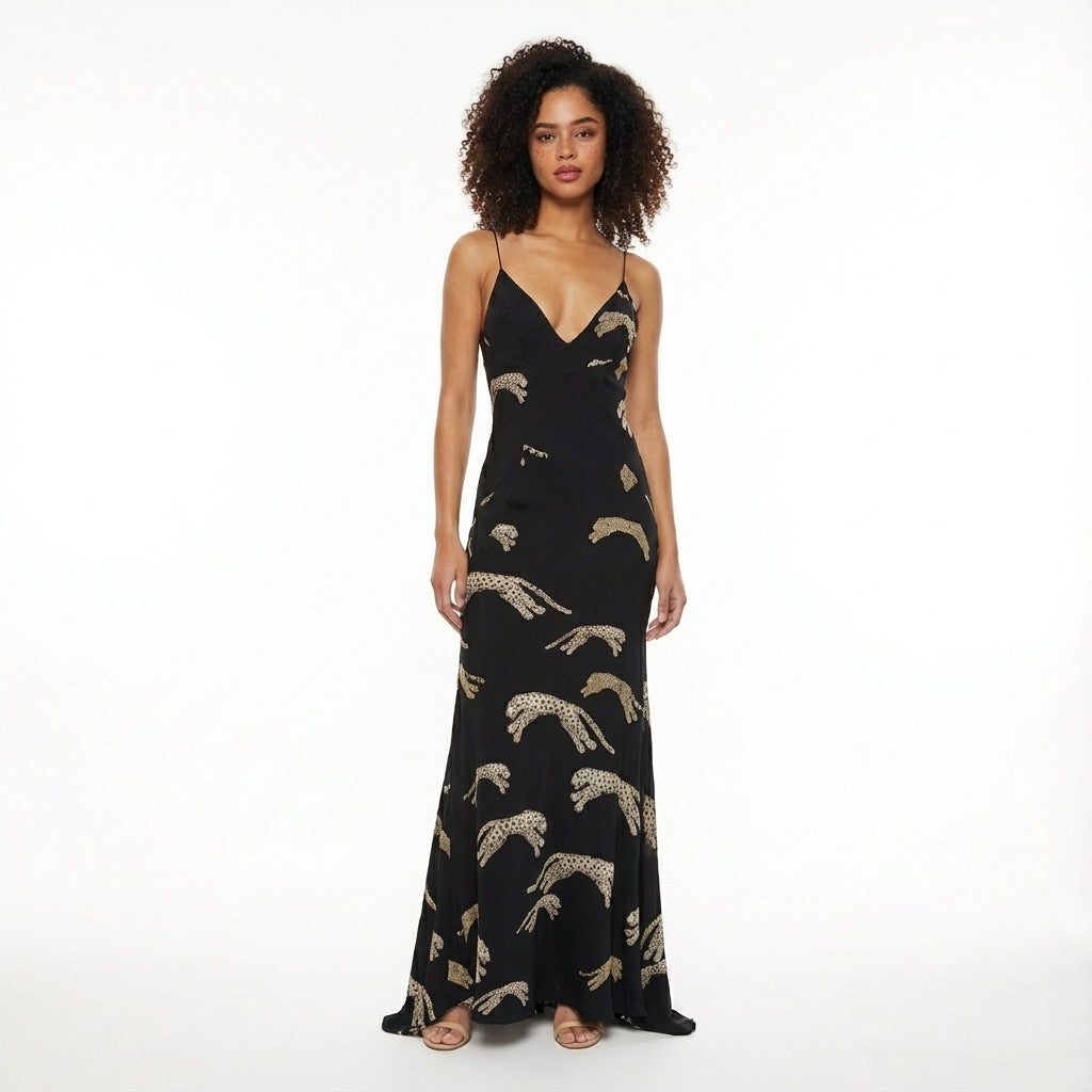 Roberto Cavalli F/W 2002 Leopard Silk Gown