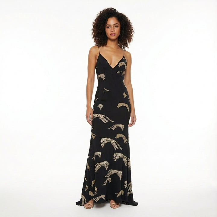 Roberto Cavalli F/W 2002 Leopard Silk Gown