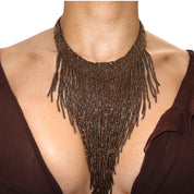 Christian Dior 1997 Masai Beads Crystal Bronze Necklace