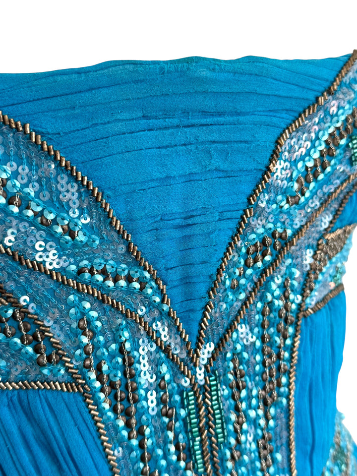 Roberto Cavalli 2012 Embellished Corset Lace Up Maxi Dress