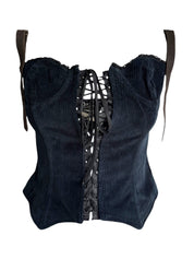 Dolce & Gabbana D&G F/W 2002 Corduroy Bustier Top