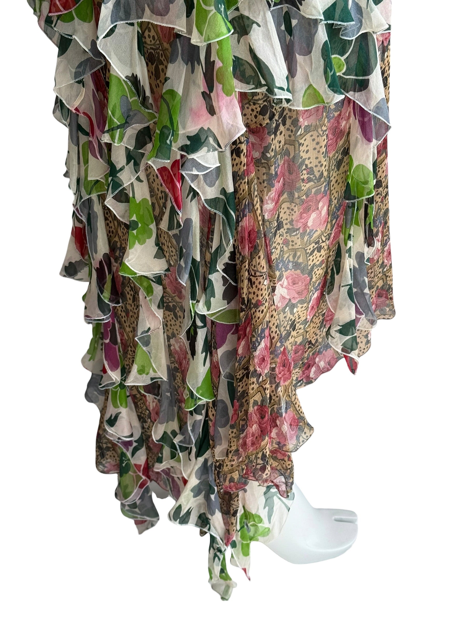 Christian Dior F/W 2001 Floral Silk Dress