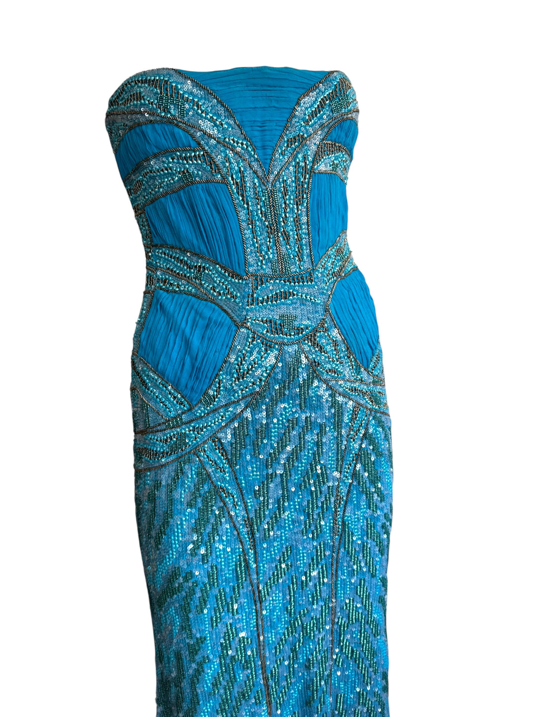Roberto Cavalli 2012 Embellished Corset Lace Up Maxi Dress
