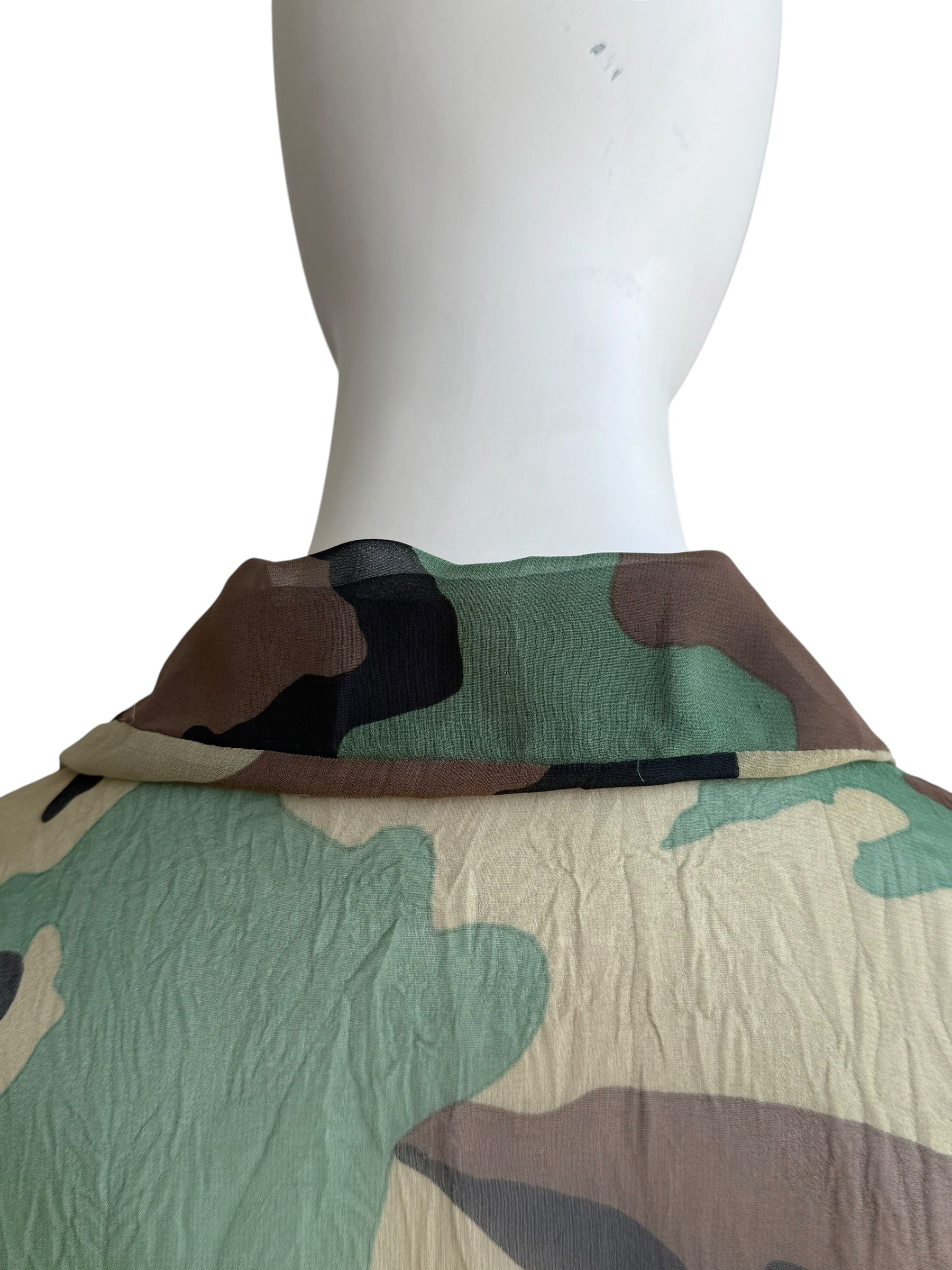 Christian Dior S/S 2001 Camouflage Chiffon Silk
