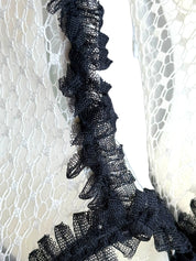 Chanel Mesh Quilted Peep Toe Ruffle Lace Trim Heels