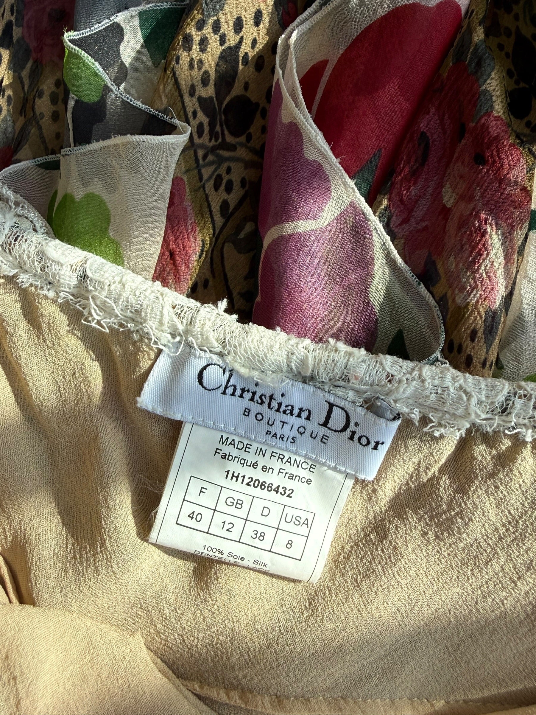 Christian Dior F/W 2001 Floral Silk Dress