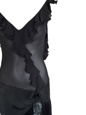 John Galliano S/S 1997 Silk Chiffon Fringe Dress