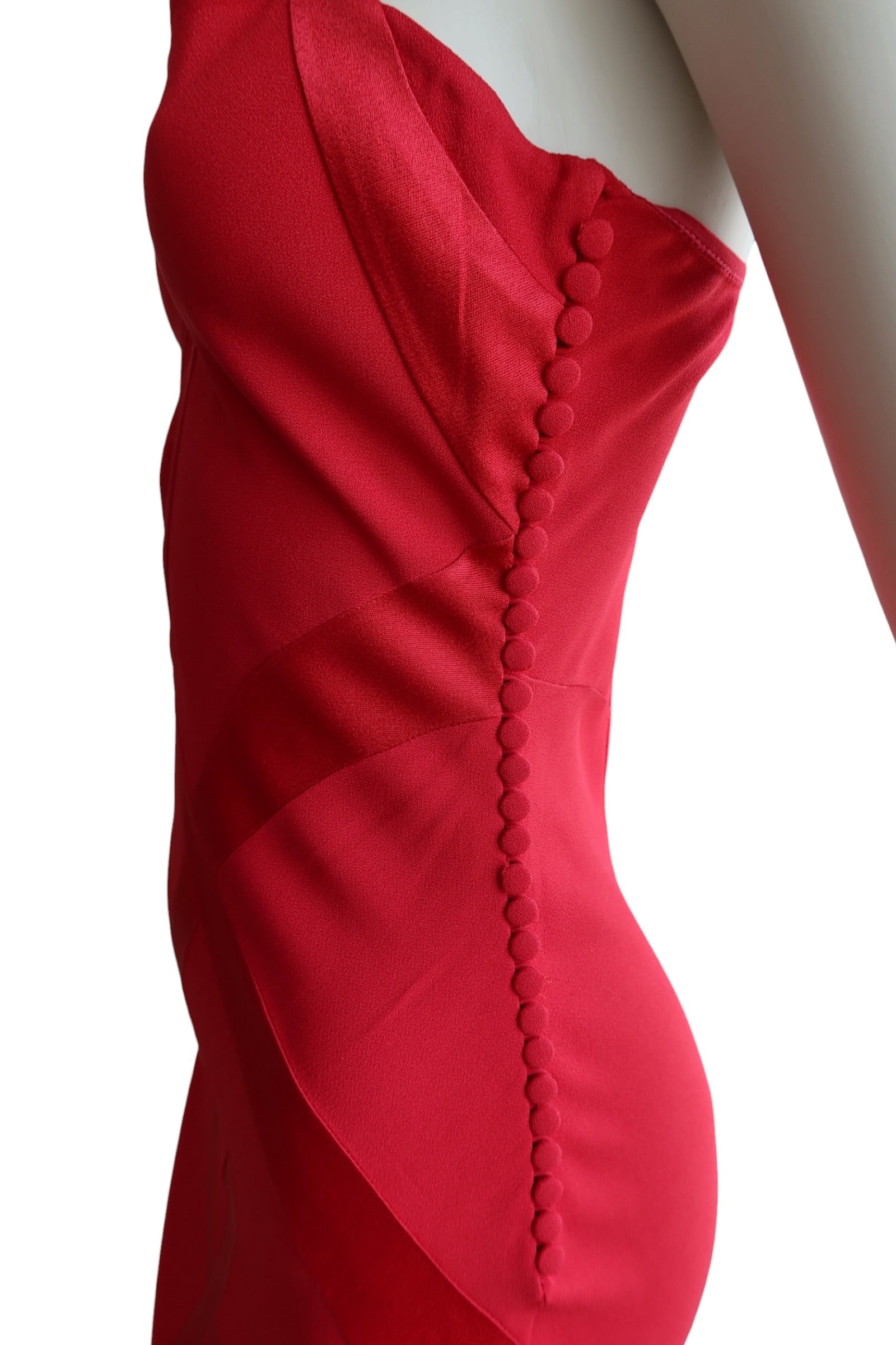 Christian Dior F/W 2004 by John Galliano Red Bias Flare Evening Gown