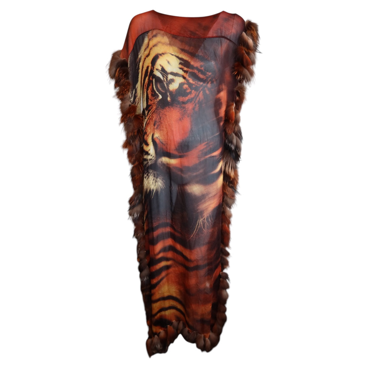 Roberto Cavalli F/W 2000 Tiger Fox Fur Scarf