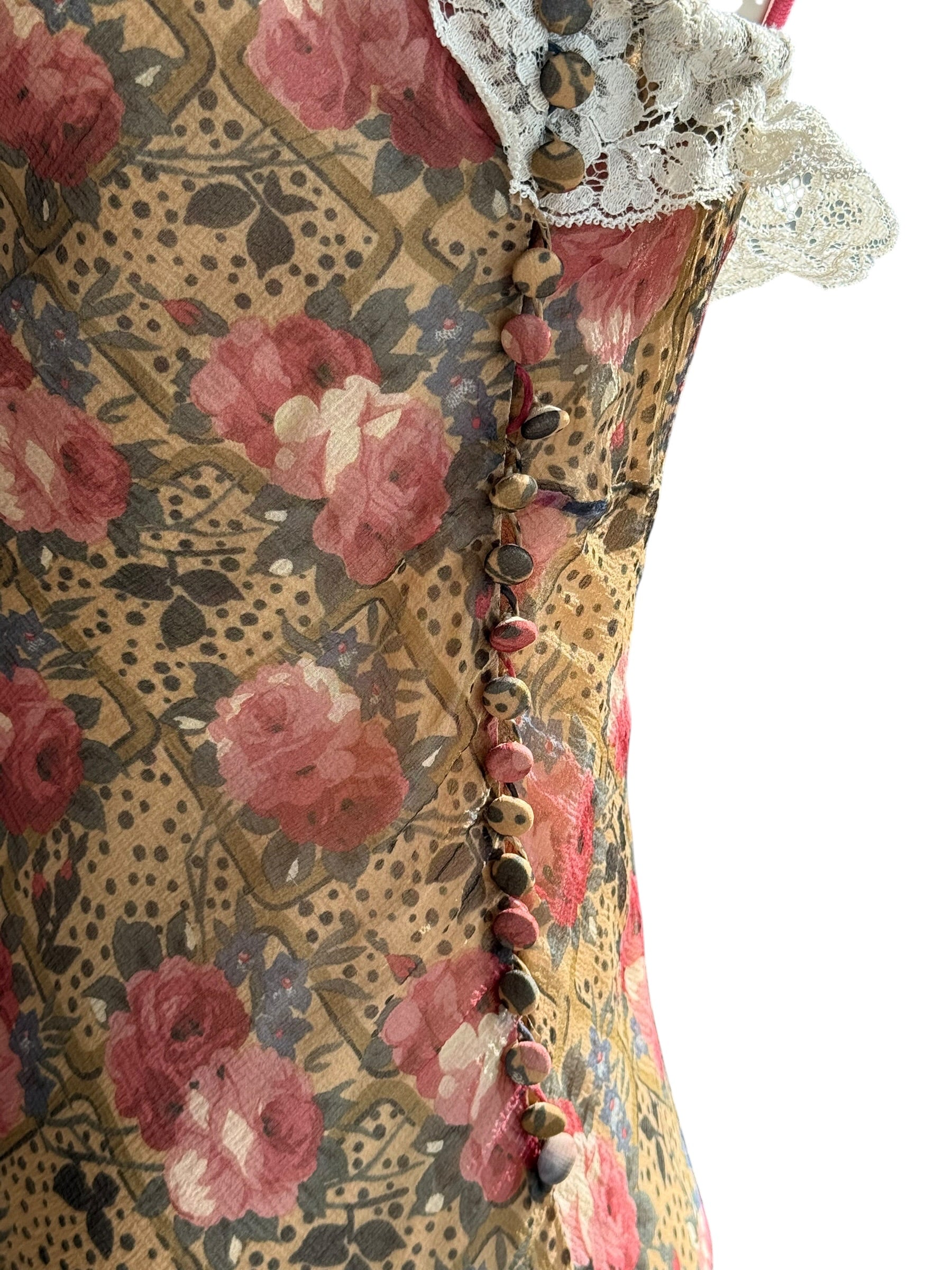 Christian Dior F/W 2001 Floral Silk Dress