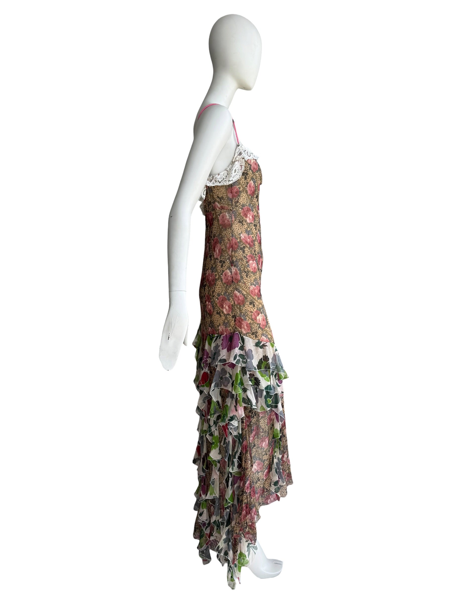 Christian Dior F/W 2001 Floral Silk Dress