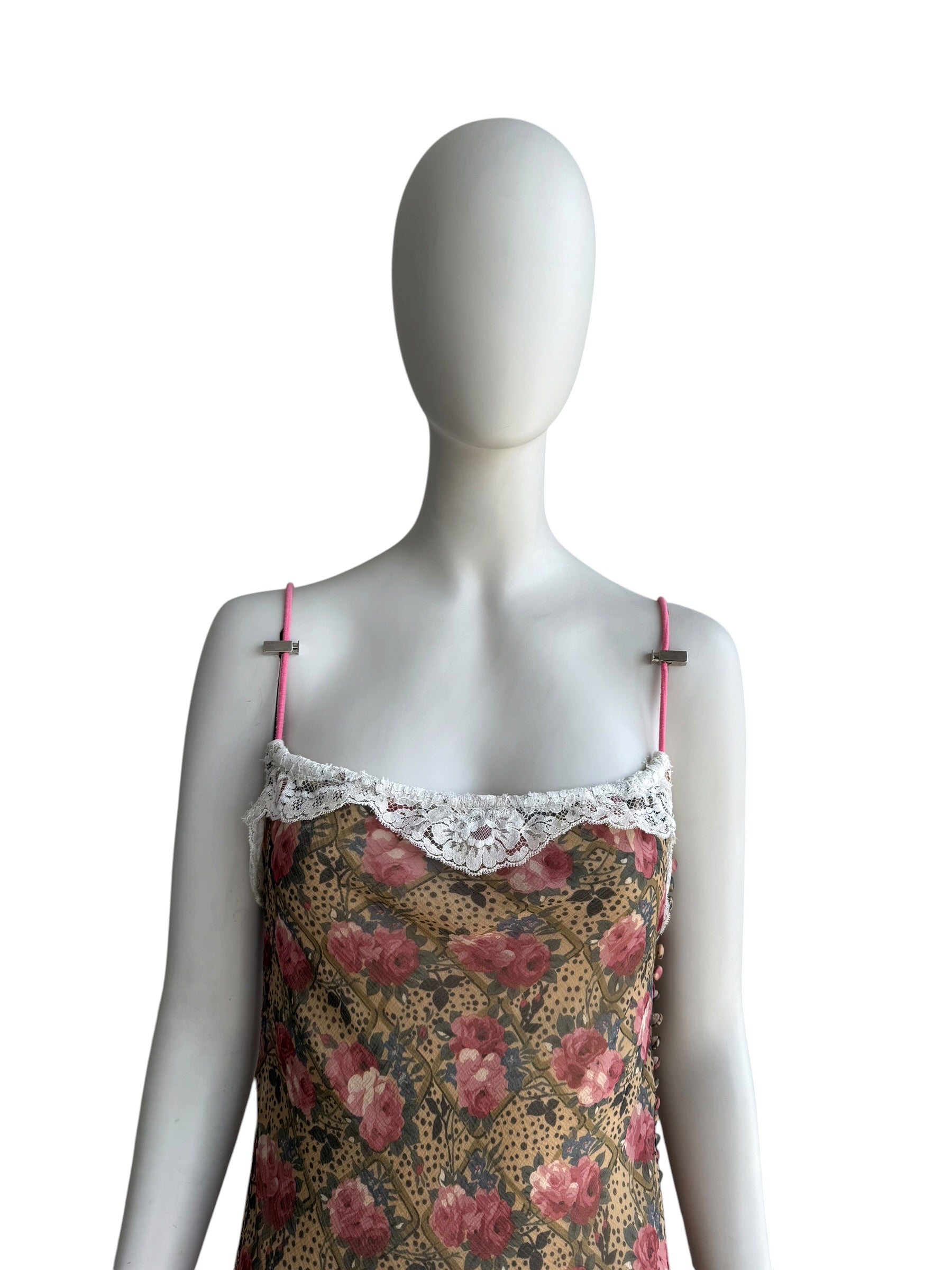 Christian Dior F/W 2001 Floral Silk Dress