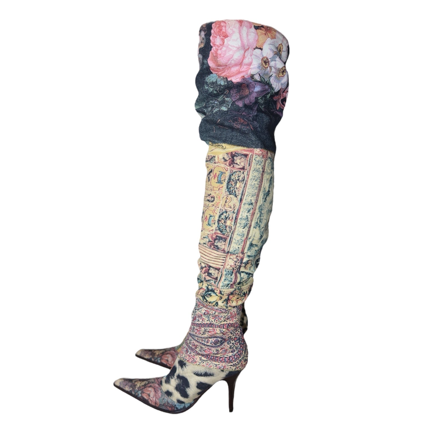 Roberto Cavalli F/W 2002 Patchwork Boots