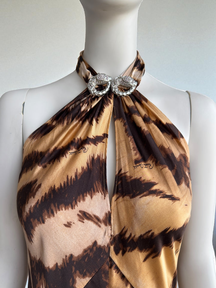 Roberto Cavalli 2007 Leopard Maxi Silk Gown