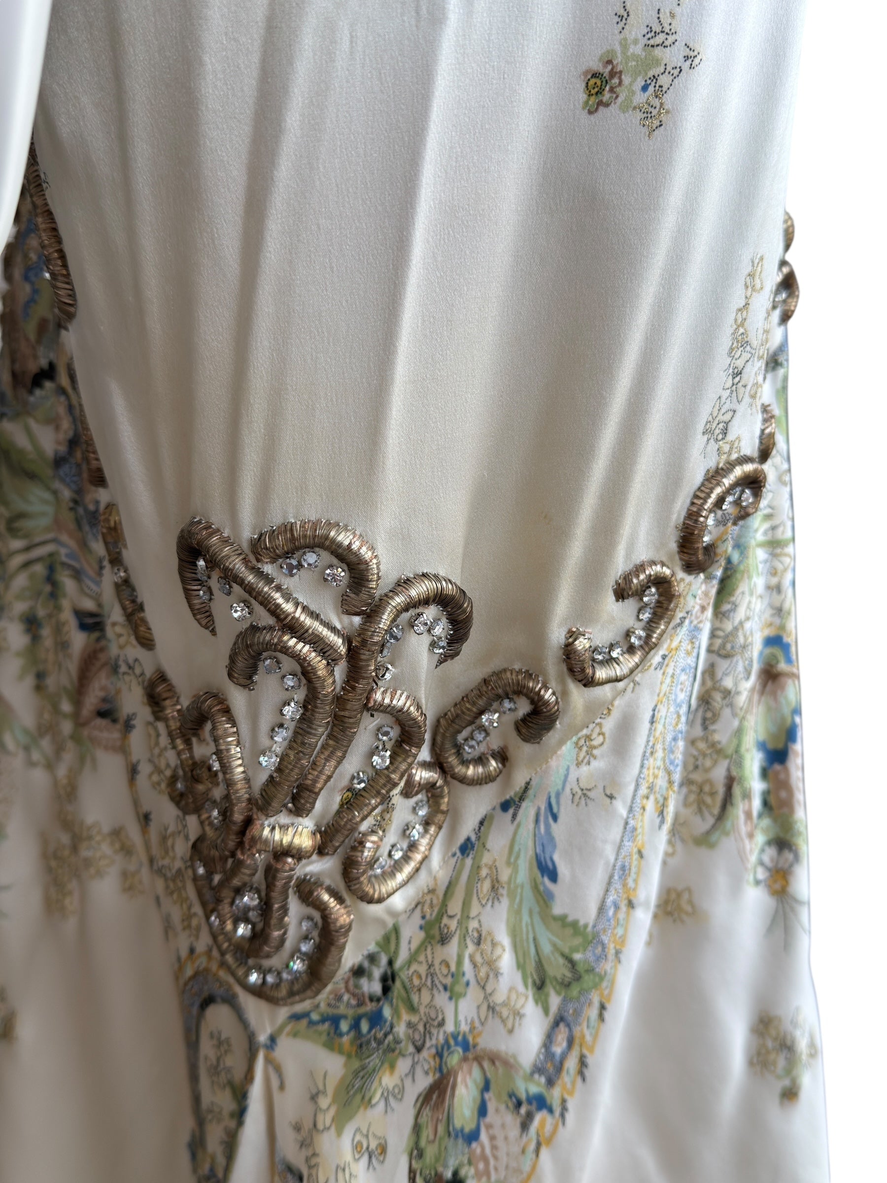 Roberto Cavalli 2004 Crystal-Embellished Silk Gown
