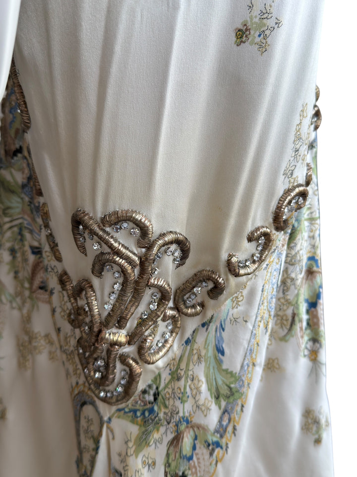 Roberto Cavalli 2004 Crystal-Embellished Silk Gown