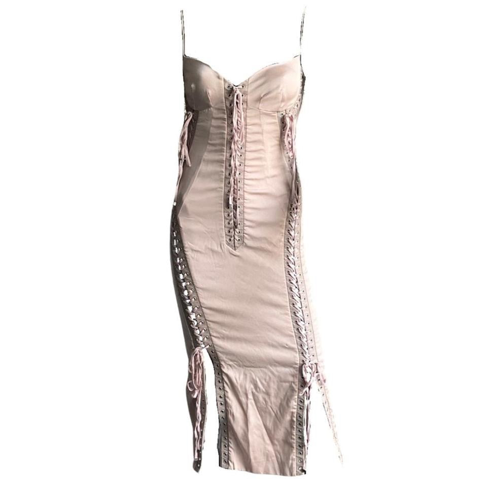 Dolce & Gabbana S/S 2003 Runway Corset Leather Lace-Up Dress